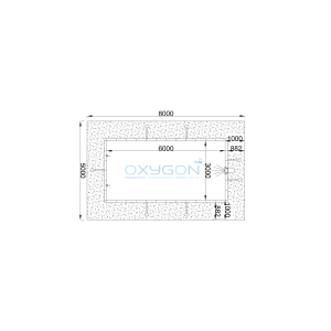 Piscină metalică 3 × 6 m